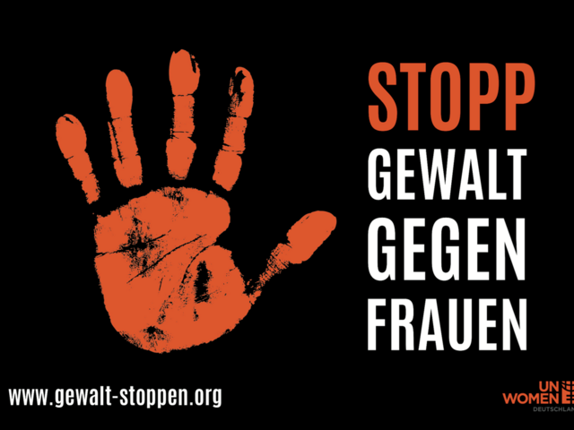 [Translate to Englisch:] Stopp Gewalt gegen Frauen Postkarte UN Women Deutschland