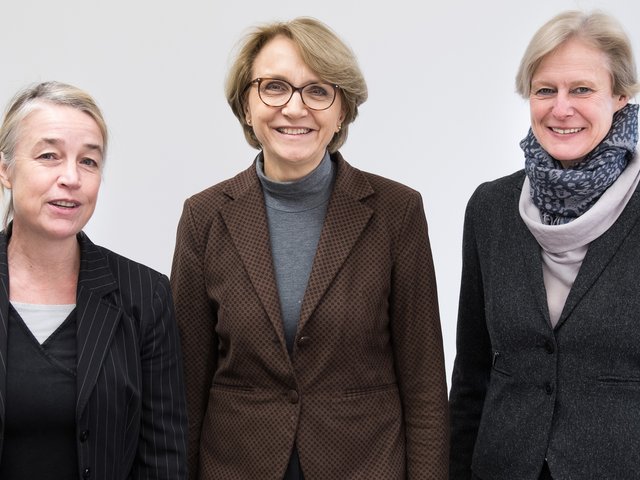 Die amtierende Präsidentin Prof. Christiane Hipp und die Vizepräsidentin Prof. Katrin Salchert begrüßten die französische Botschafterin Anne-Marie Descôtes an der BTU