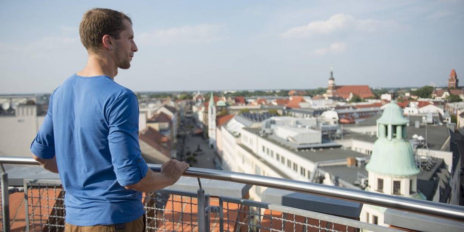 Blick über die Stadt Cottbus vom Wasserturm