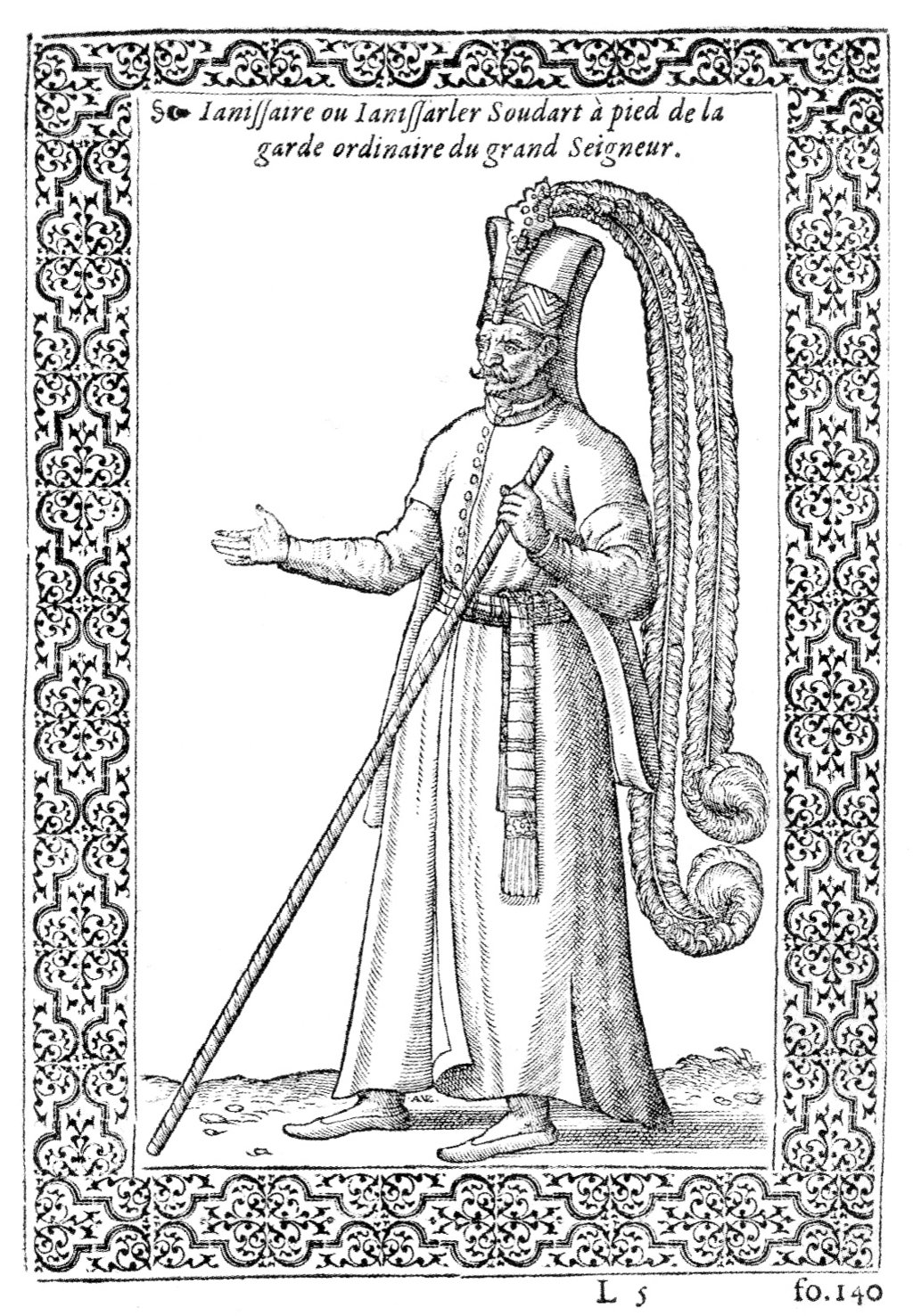 Mimar Sinan Janitscharen Quelle: NECIPOGLU 2005, S. 133, Houghton Bibliothek, Harvard University (Nicolas de Nicolay (1576), Antwerpen)