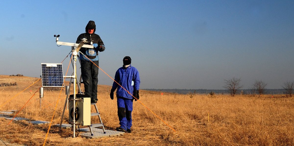 Master's students in Land Use and Water Management install measurement technology in the field