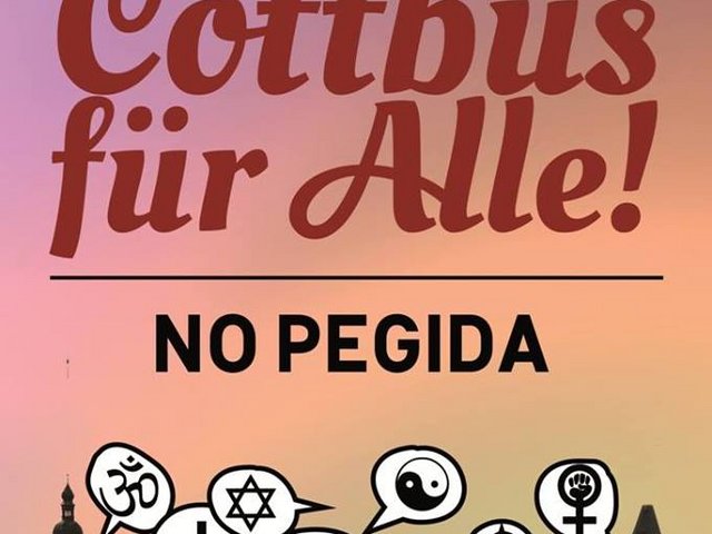 Plakat zur Demonstration Cottbus für alle!