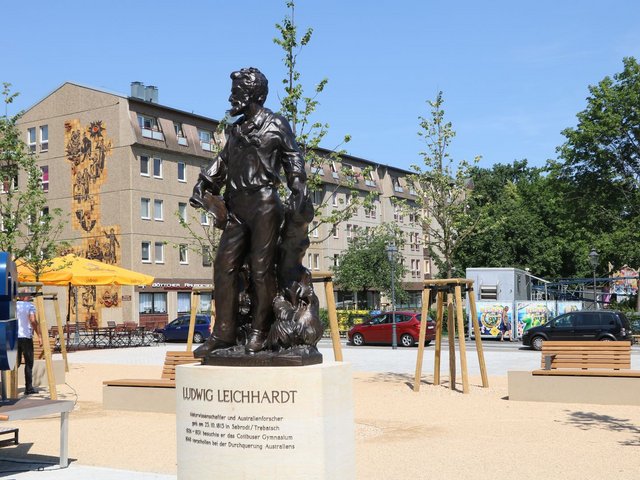 Leichhardt Statue als Zeugnis deutscher Kolonialgeschichte in Cottbus