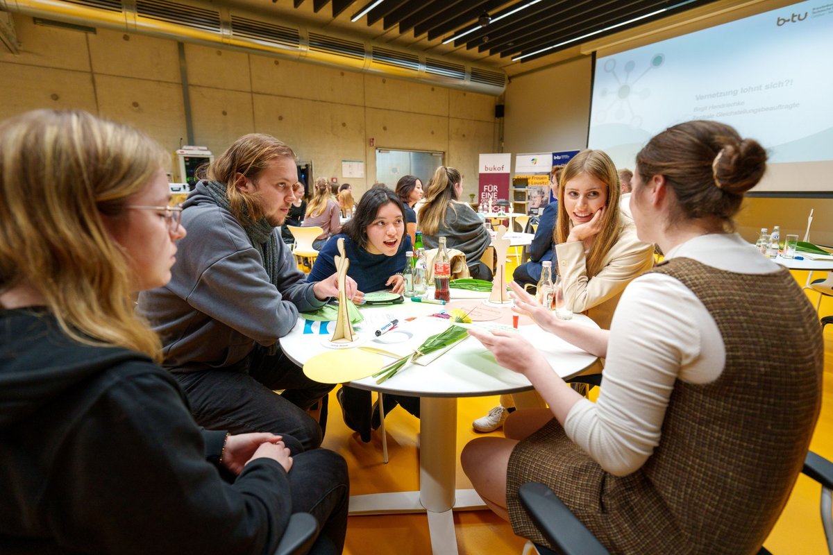 Scholarship holders in lively discussion.