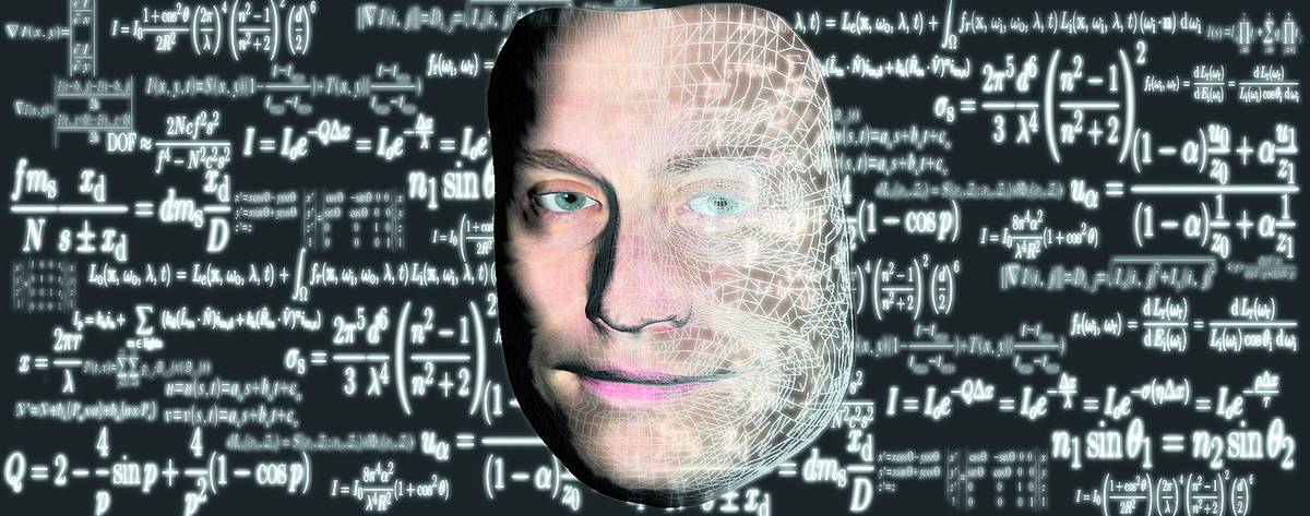 Ein menschliche Kopf geht in Zahlen und Formeln über. Kognitive Systeme sollen ähnlich wie das Gehirn Informationen aufnehmen, verarbeiten und darauf reagieren.