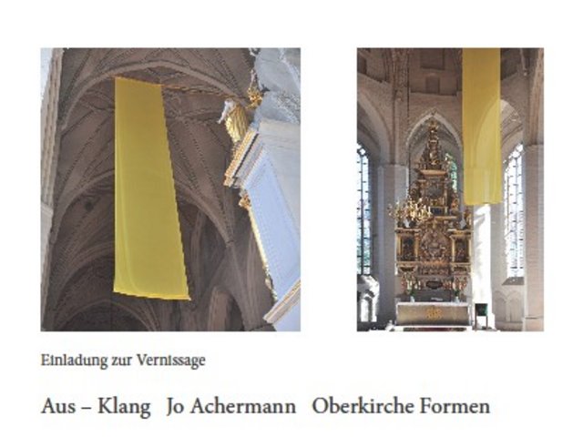 Image excerpts from the invitation with representations of some installations