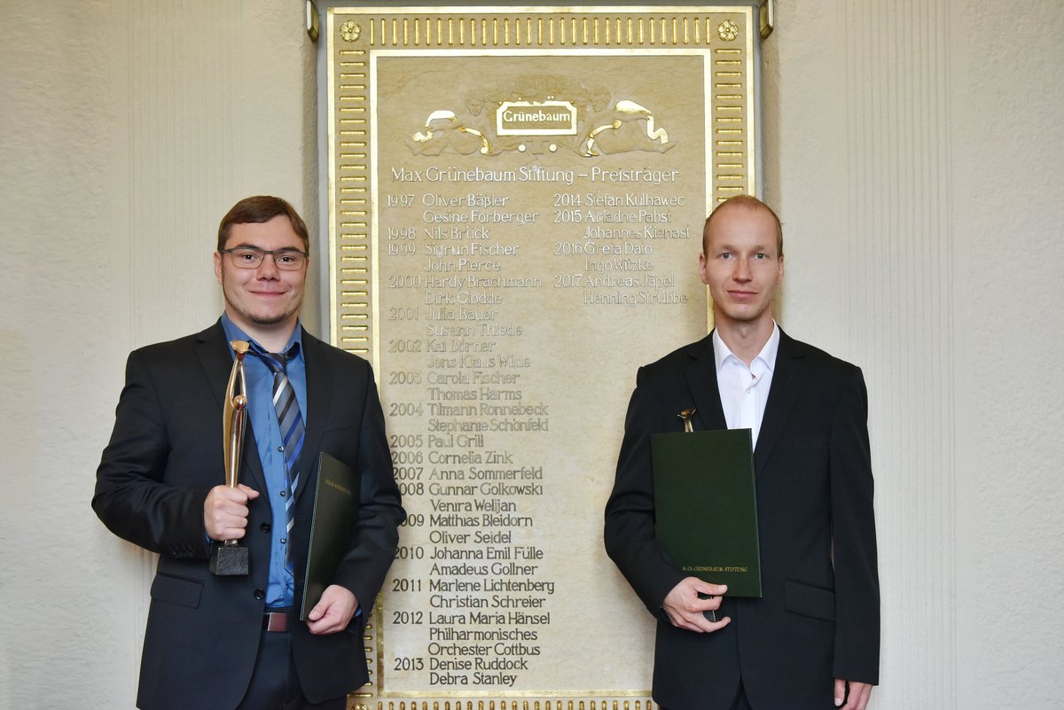 Die Grünebaum-Preisträger Dr.-Ing. Michael Hoff (li) und Dr.-Ing. René Rietz