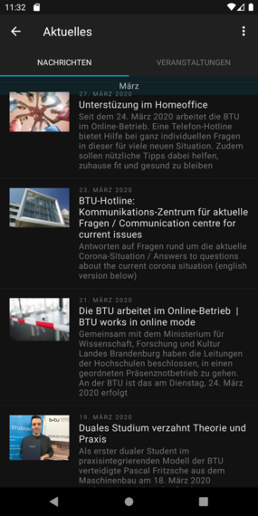 Smartphone Screenshot: Aktuelles