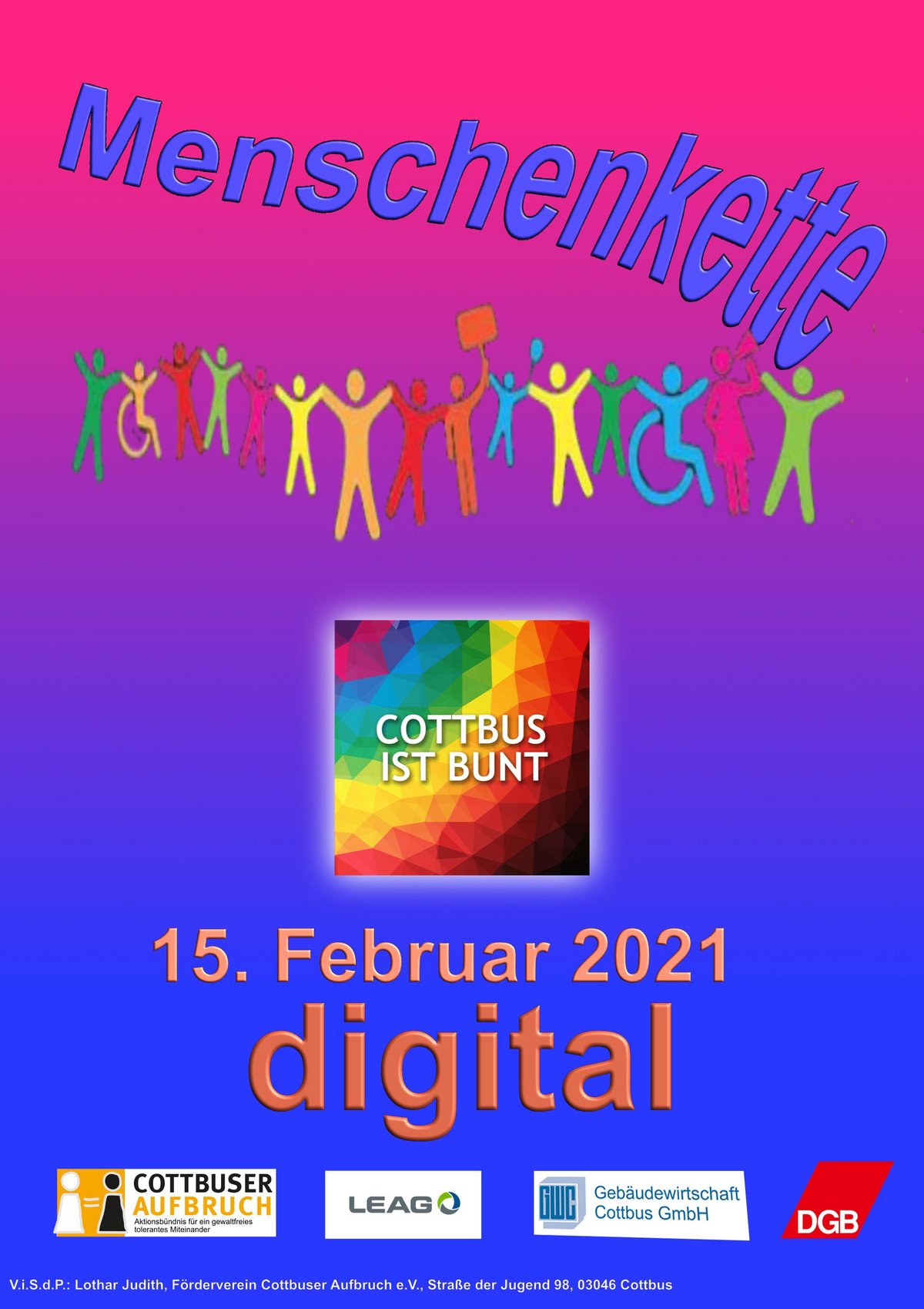 Plakat zum Aufruf für den 15. Februar 2021