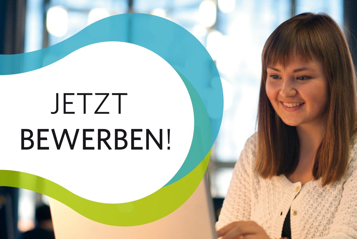Jetzt bewerben-Banner mit Studentin im IKMZ