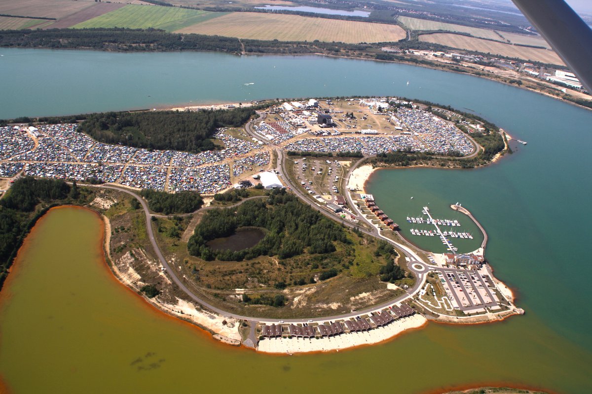 Highfield Festival und LAGOVIDA Ferienresort aus der Vogelperspektive