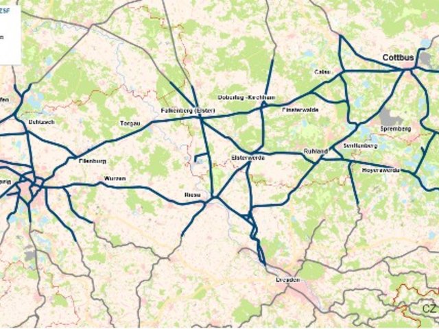 Streckennetzkarte des Offenen Digitalen Testfelds 