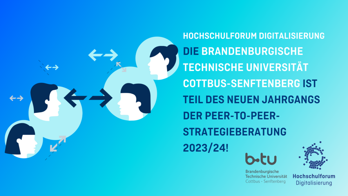 Banner mit dem Hinweis, dass die BTU Teil des neuen Jahrgangs der Peer-to-Peer-Strategieberatung.