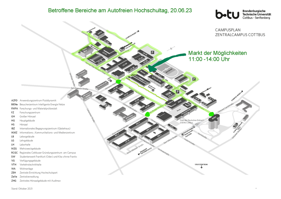 Campus Veranstaltungsplan - Autofreier Hochschultag 2023 BTU