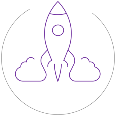 Eine startende Rakete, die den Karrierestart symbolisieren soll