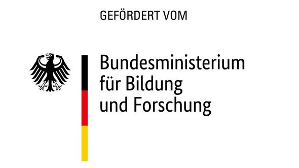 Das Bild zeigt das Logo des Bundesminsiterium für Bildung und Forschung in den Farben schwarz, rot, gold mit dem Bundesadler.