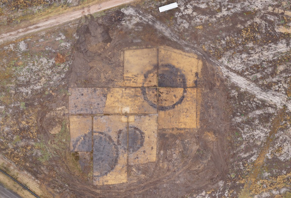 Holzkohlemeiler in Luftaufnahme