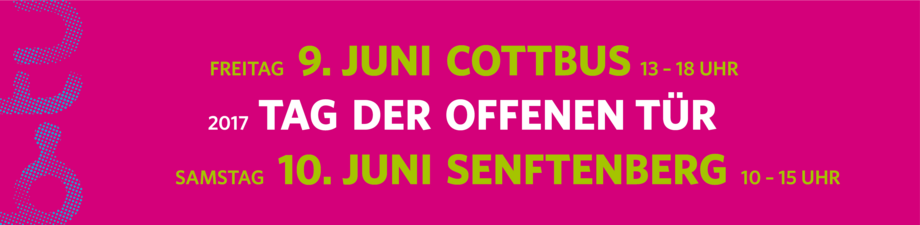 Banner zum Tag der offenen Tür am 9. und 10. Juni 2017 an der BTU