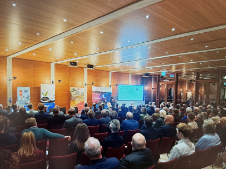 audience with a view of the stage