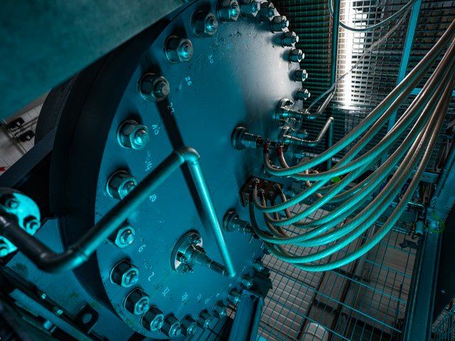 Detailansicht des Elektrolysator im Wasserstoffzentrum 
