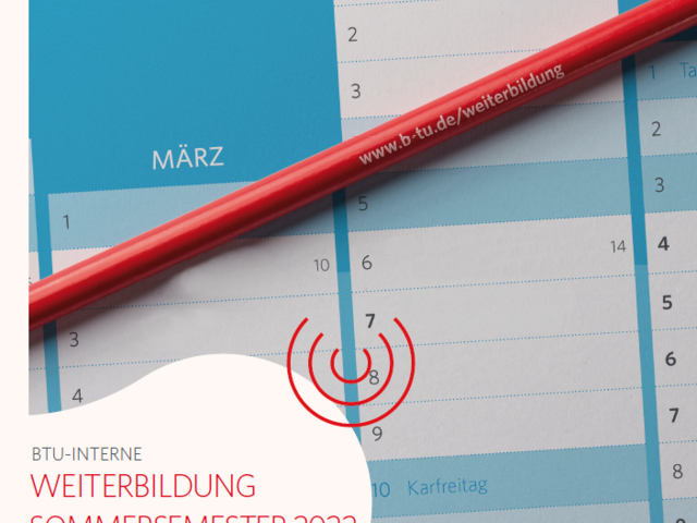 Kalenderblatt mit dem Hinweis auf Weiterbildungsangebote im Sommersemester 2022