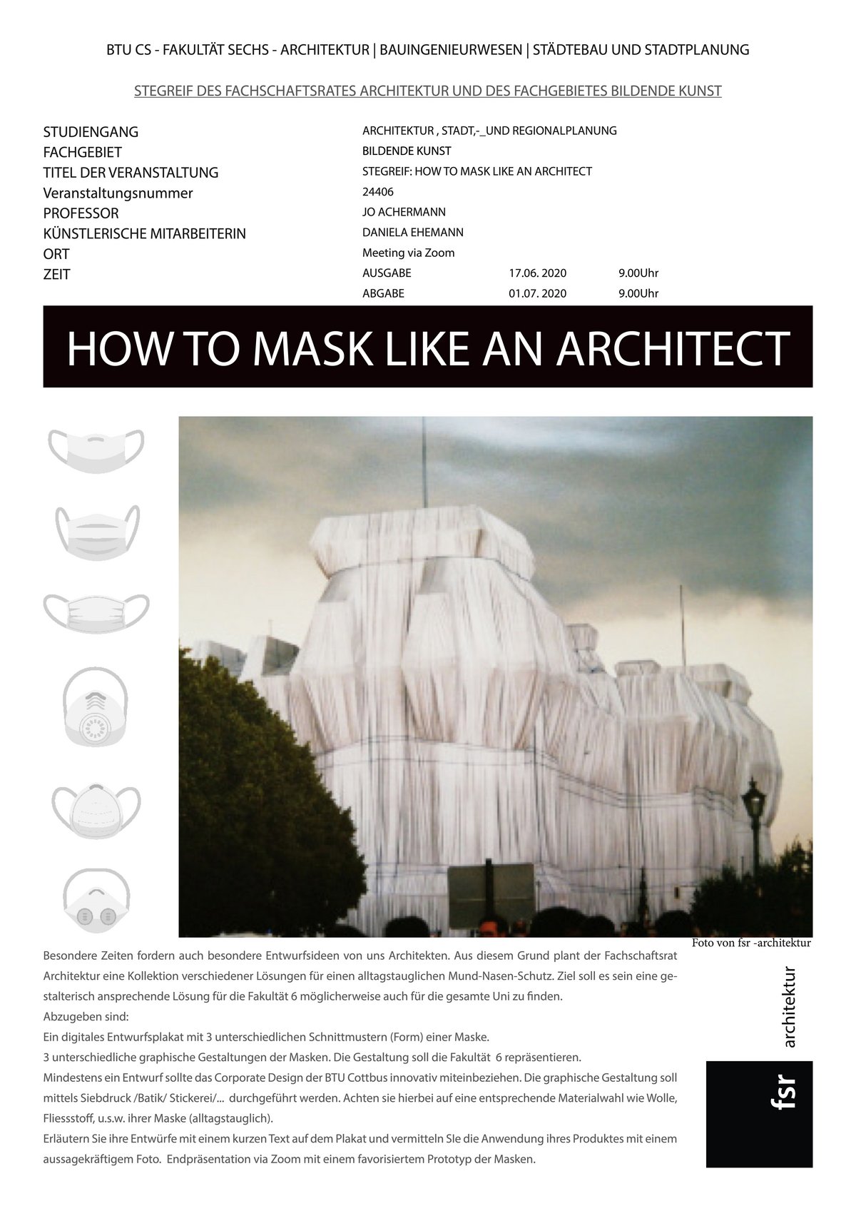 mask like an architect FB Achermann architektur plage