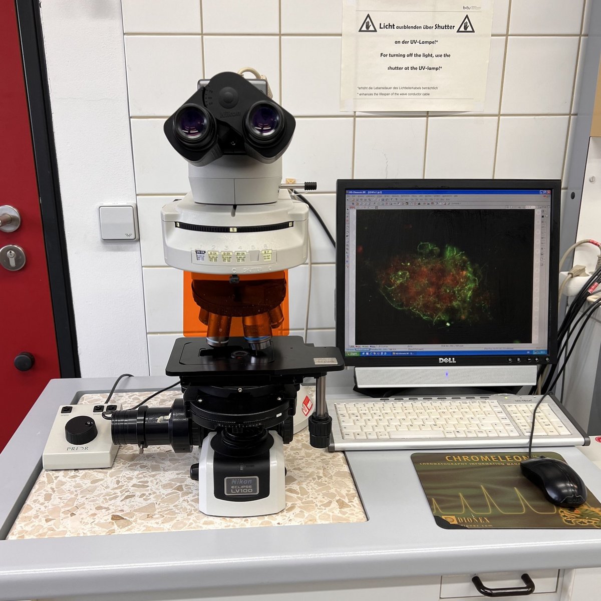 Photo of fluorescence microscope Nikon