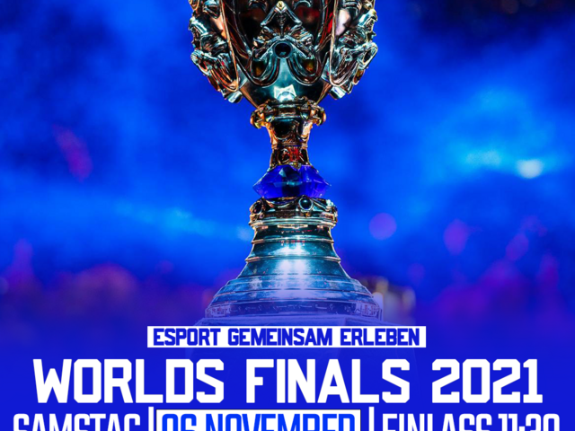 Plakat zum Public Viewing mit einem Pokal.