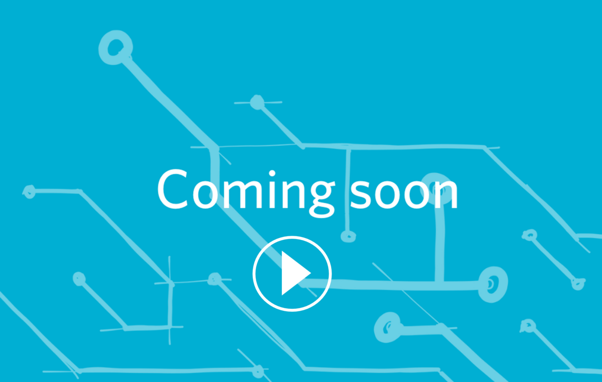 Platzhalterbild mit weißer Schrift "Coming Soon" auf blauem Hintergrund