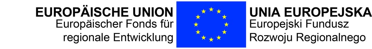 Logo der Europäischen Union mit deutsch-polnischer Beschriftung inkl. EFRE Zusatz