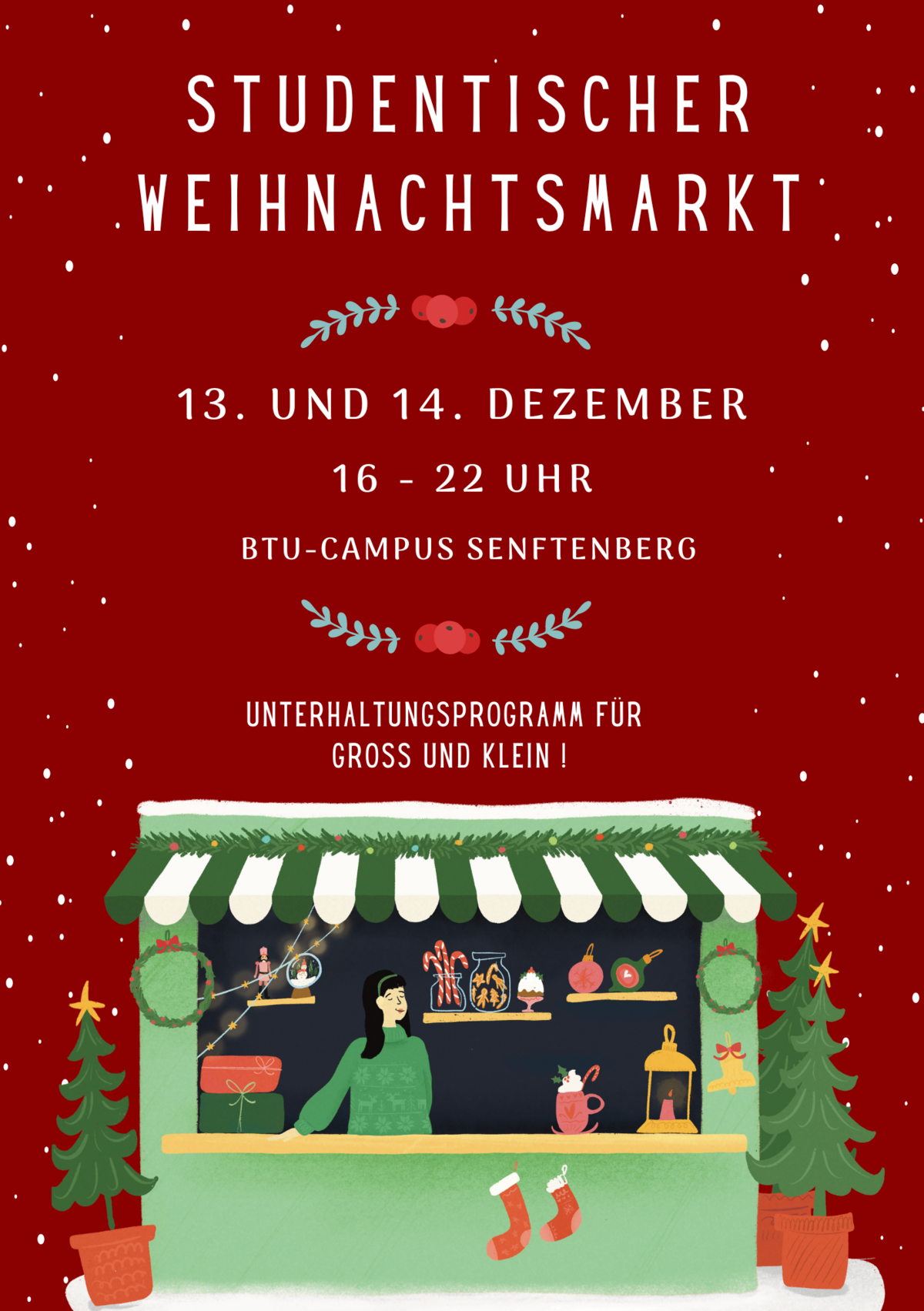 Flyer Studentischer Weichnachtsmarkt.