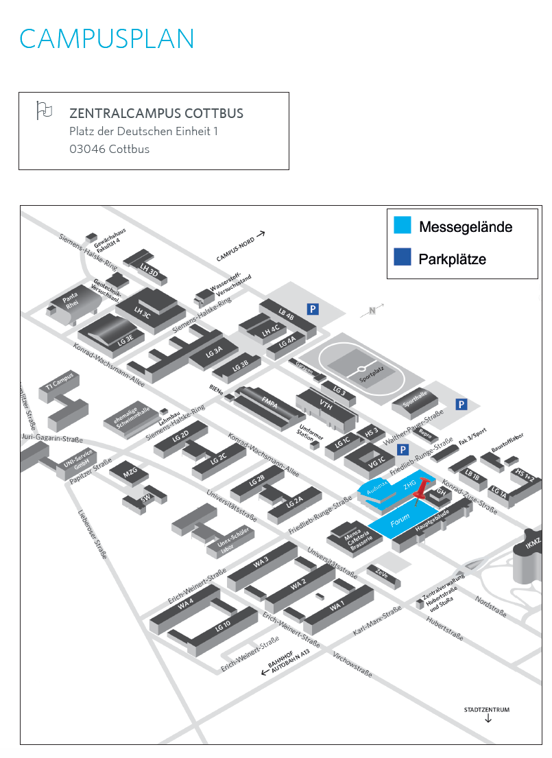 Campusplan BTU Zentralcampus