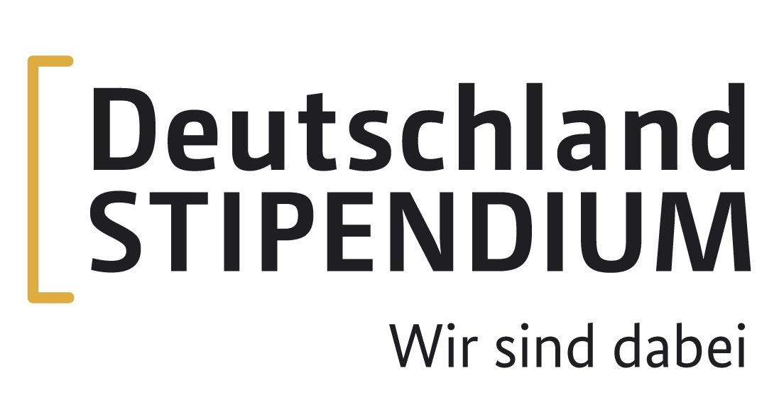 Das Bild zeigt den Schriftzug Detschland STIPENDIUM - Wir sind dabei