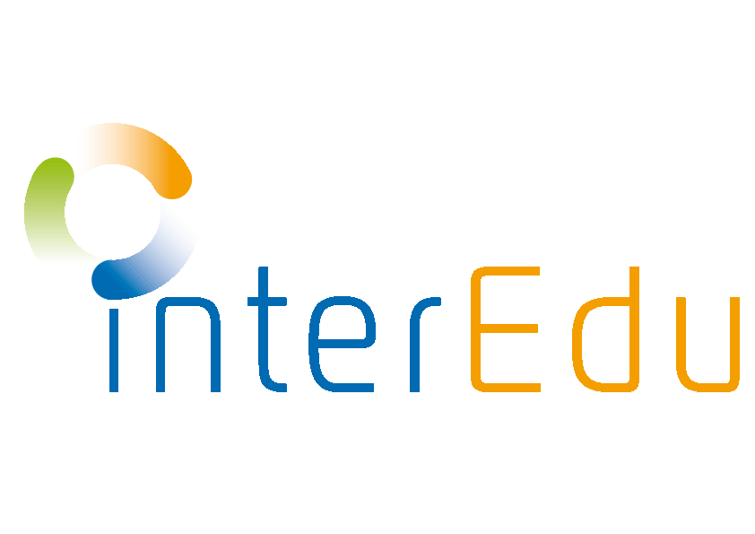 Das Bild zeigt den Schriftzug inter (blau) edu (orange) und ist das Projektlogo.