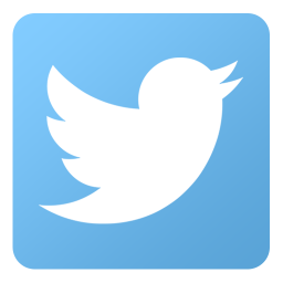 Das Bild zeigt das Twitterlogo: weiße Taube auf blauem Hintergrund. 