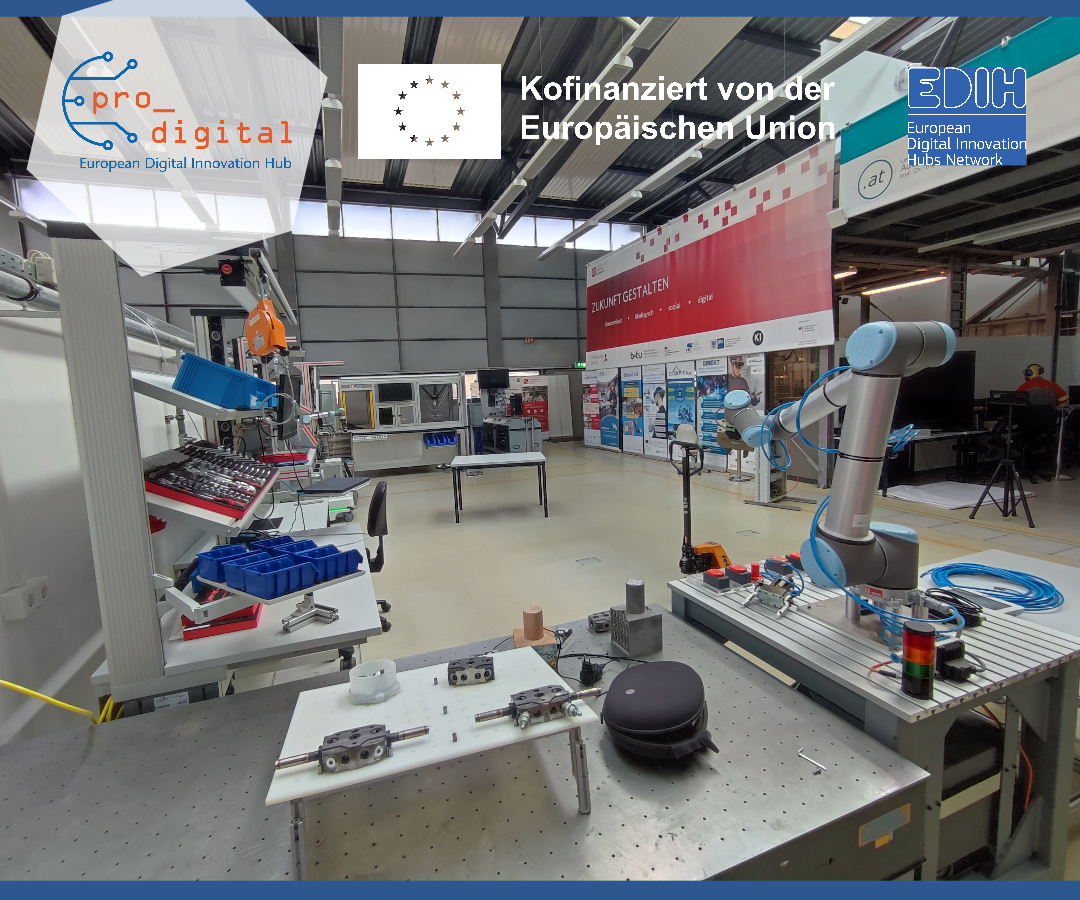 Modellfabrik mit Logos der Projektpartner