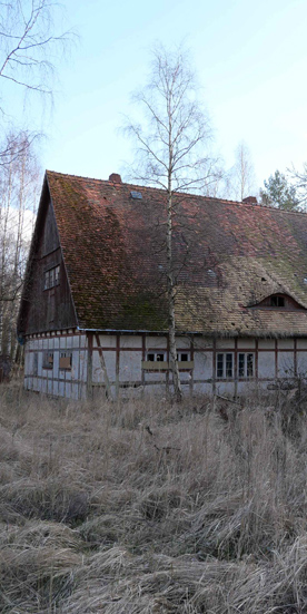 Blick auf Fachwerkhaus