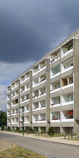 Plattenbau in der Stockholmer Straße Anklam