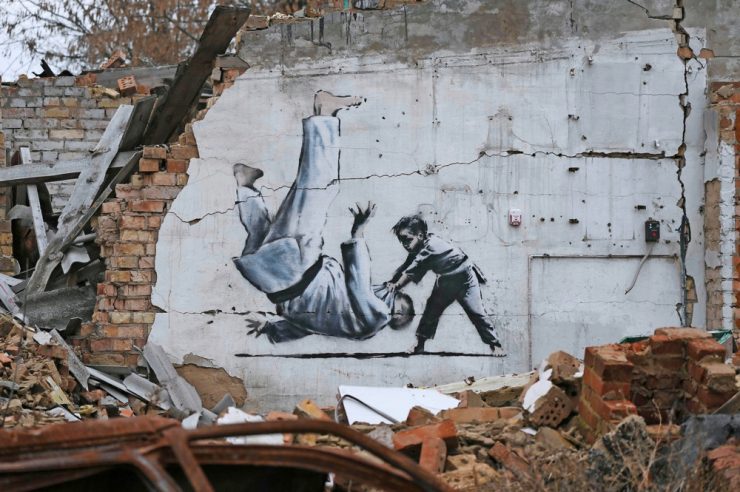 Banksy in der Ukraine, Foto: dpa