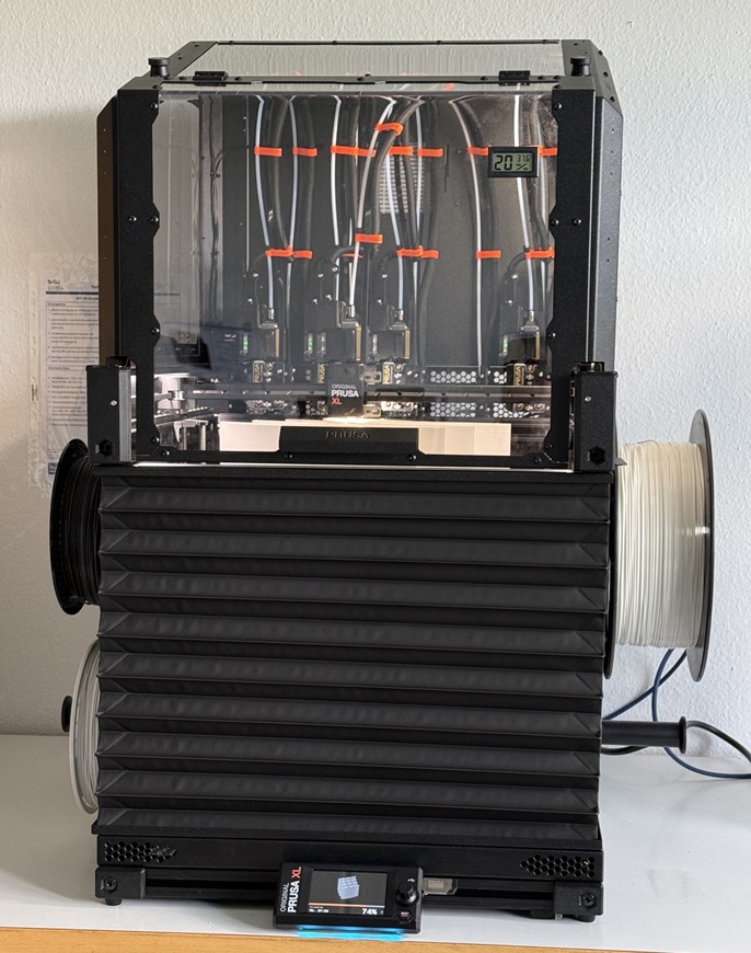 Prusa XL mit 5 Druckköpfen und Einhausung