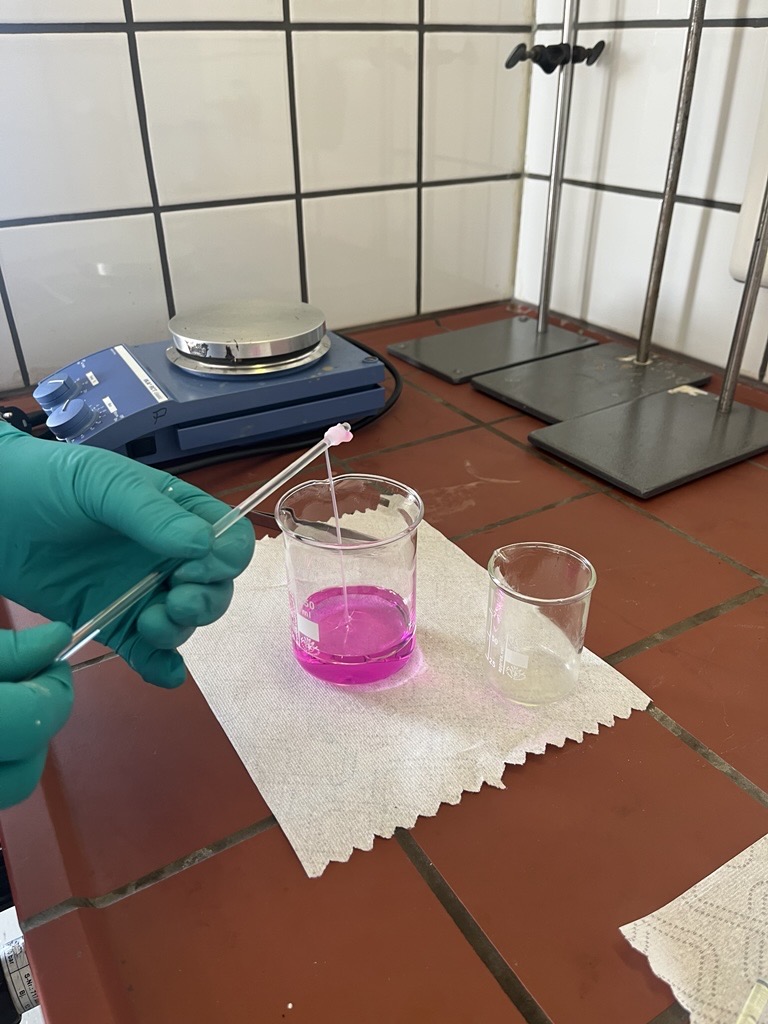 Experiment im Rahmen des CLFL Schülerlabors "Kunststoffe erleben"
