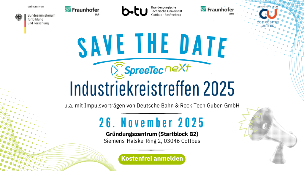 Ankündigung des Industriekreistreffens im Rahmen von SpreeTec neXt am 26. November 2025 (rechteckig)