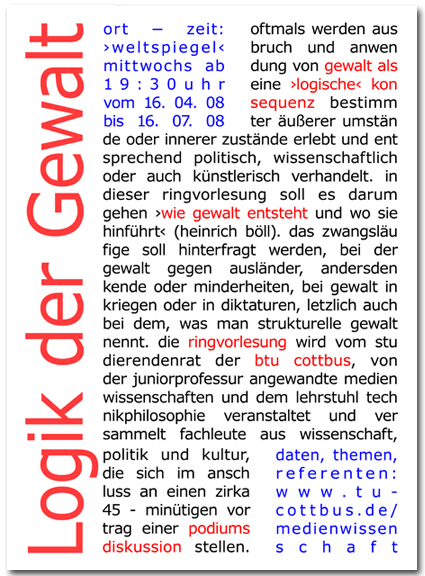 Logik der Gewalt - Flyer