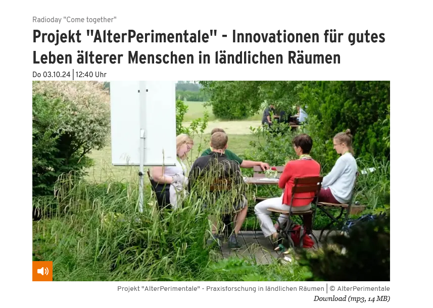Screenshiot von website mit Bild zum Projekt