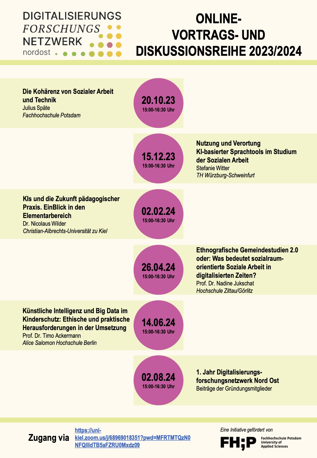 Die Grafik zeigt ein Poster zum Programm der Online-Vortrags- und Diskussionsreihe 2023/2024 des DigiNO.