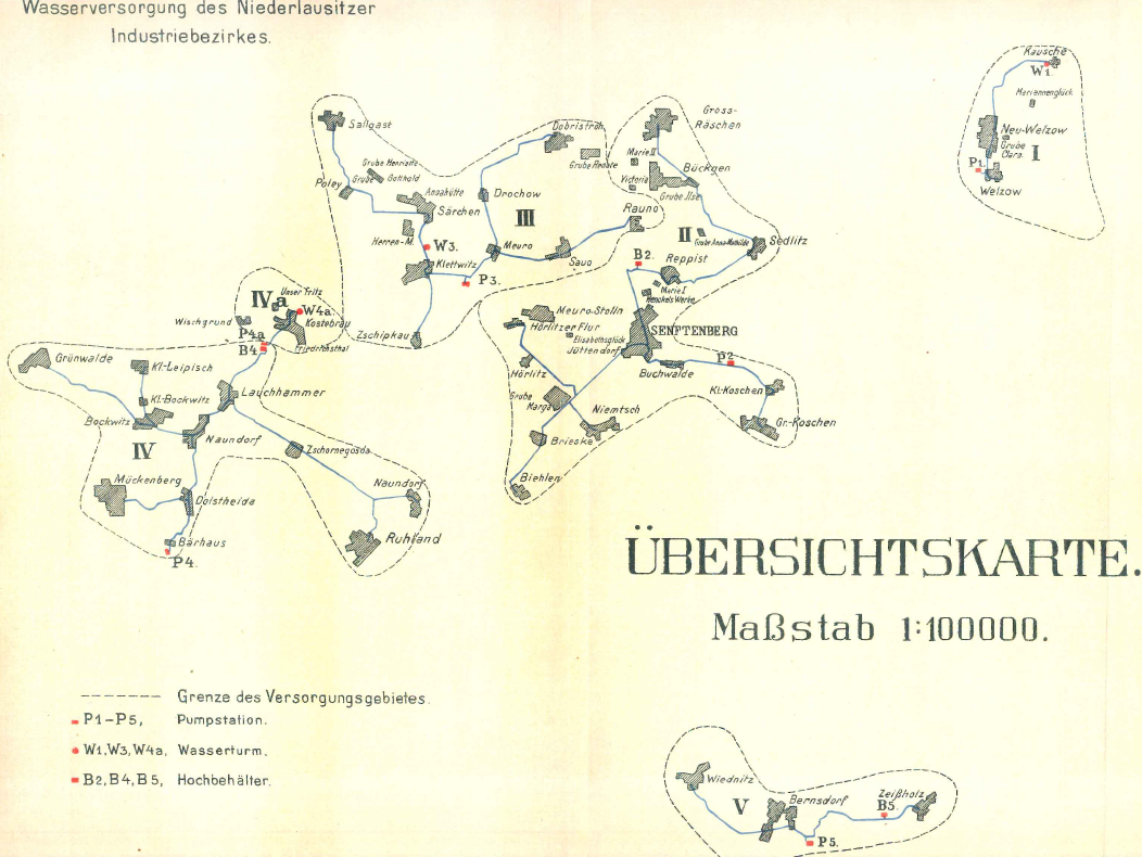 Plan Trinkwassernetz 1909