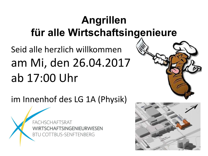 Plakat mit Eckdaten des Angrillens.