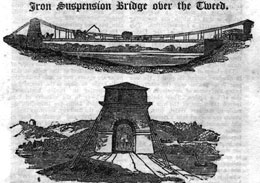 Wilhelm von Traitteur Brücke Quelle: IRON SUSPENSION BRIDGE 1823