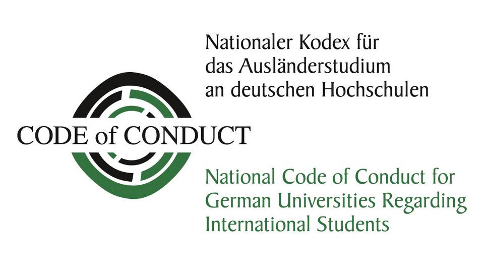 Logo von National Kodex - Code of Conduct - Auf dem Bild liest man Nationaler Kodex für das Ausländerstudium an deutschen Hochschulen