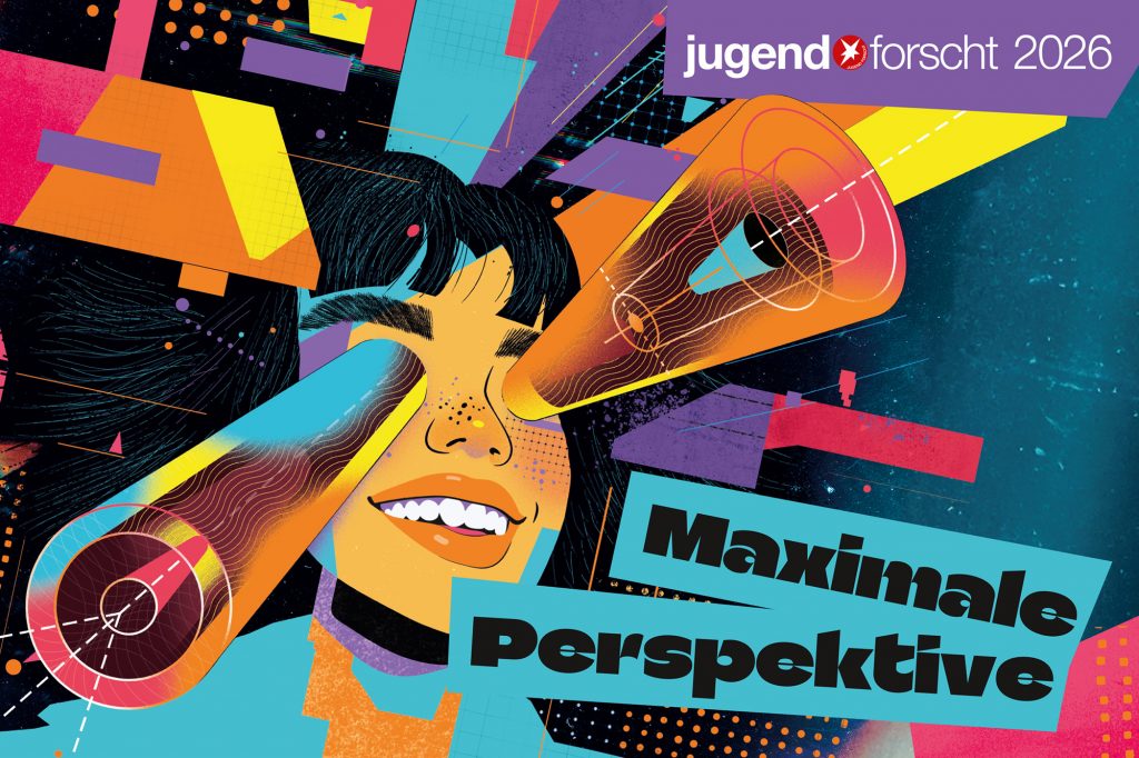 Banner for the 2026 round of the Jugend Forscht competition with the motto "Maximum Perspective"-